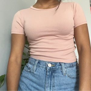 pink H&M crop top